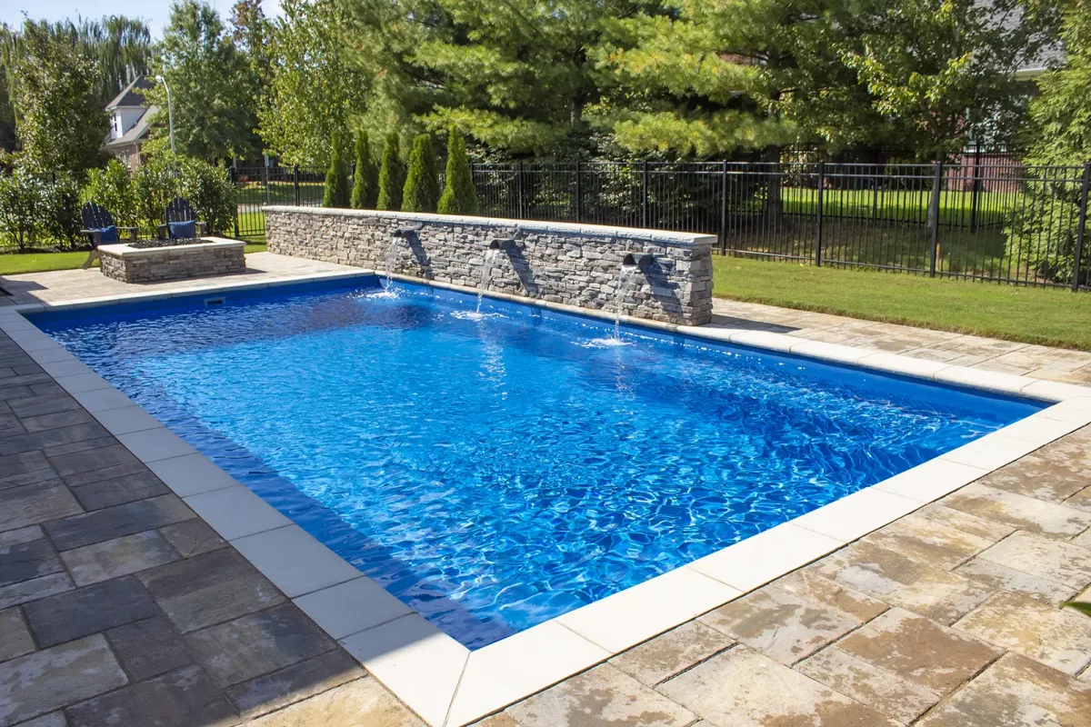 Completed pool installation project
